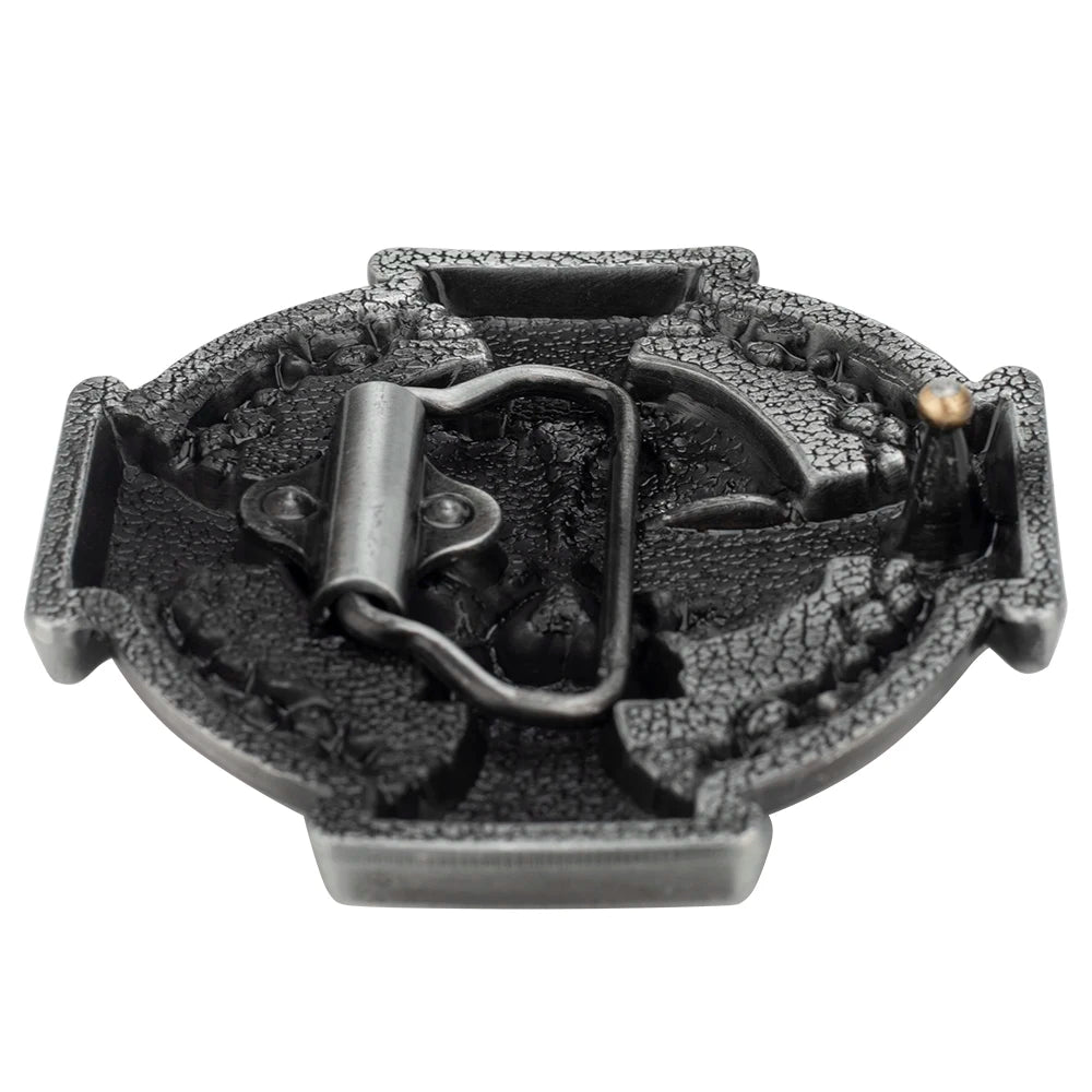 Cross and Skull Belt Buckle