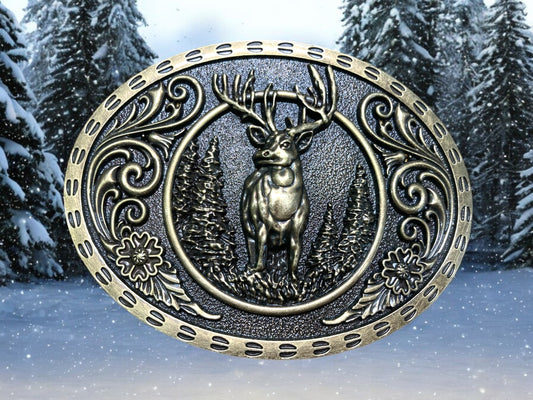 Forest Deer Belt Buckle