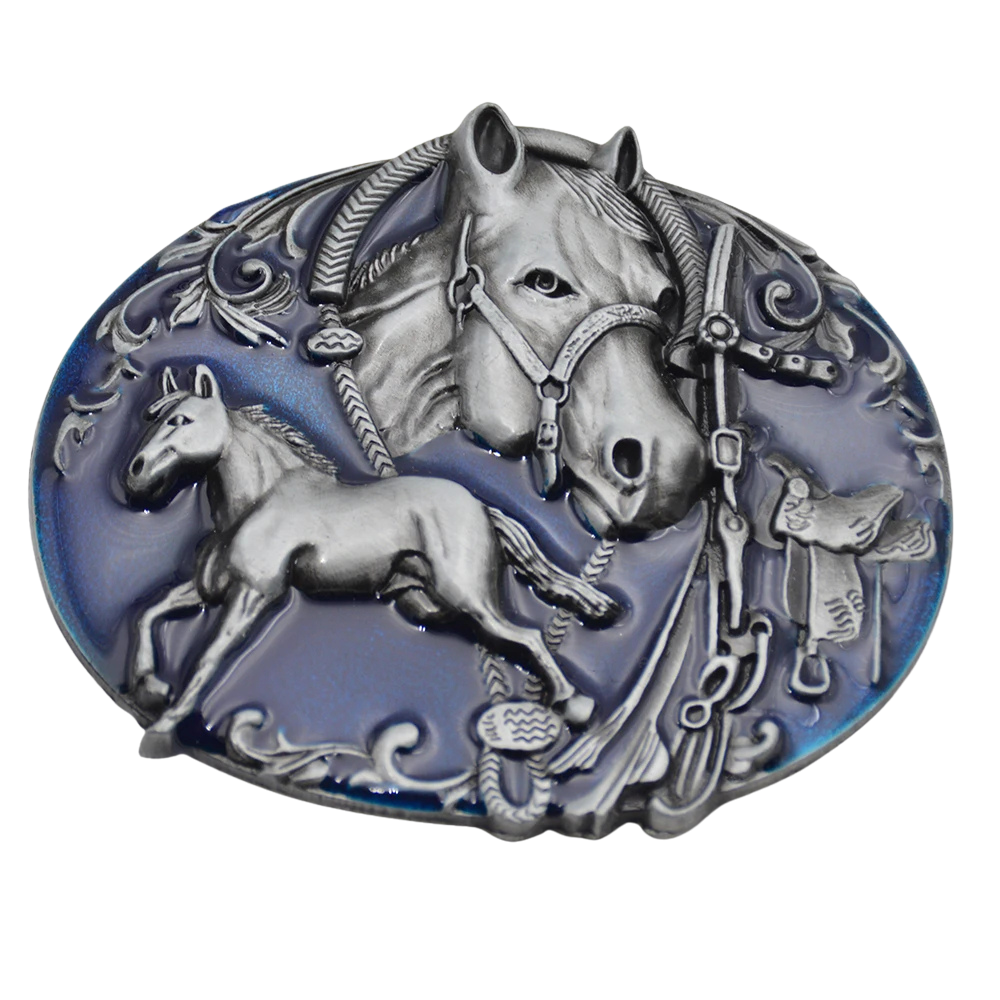 Blue Ridge Horse & Saddle Belt Buckle