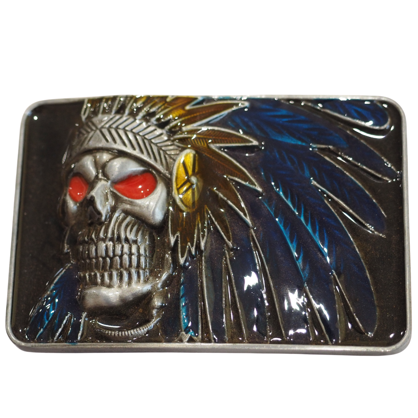 Indian Chief Skull Belt Buckle