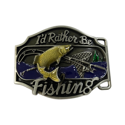 I'd Rather Be Fishing Belt Buckle