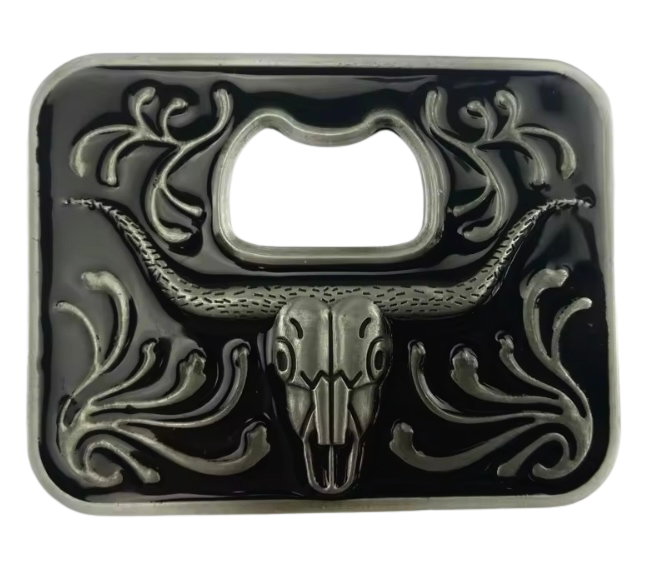 Long Horn Belt Buckle Bottle Opener