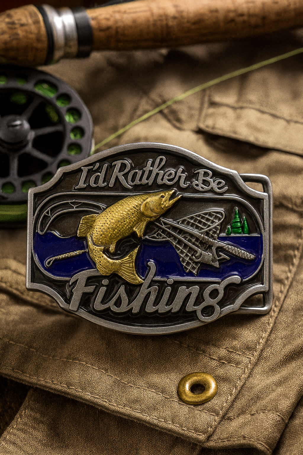 I'd Rather Be Fishing Belt Buckle