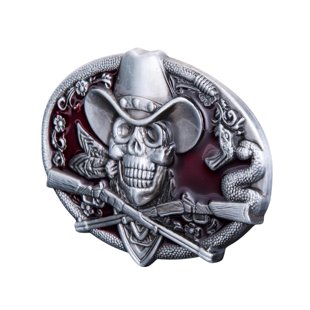 Western Skull Cowboy Belt Buckle