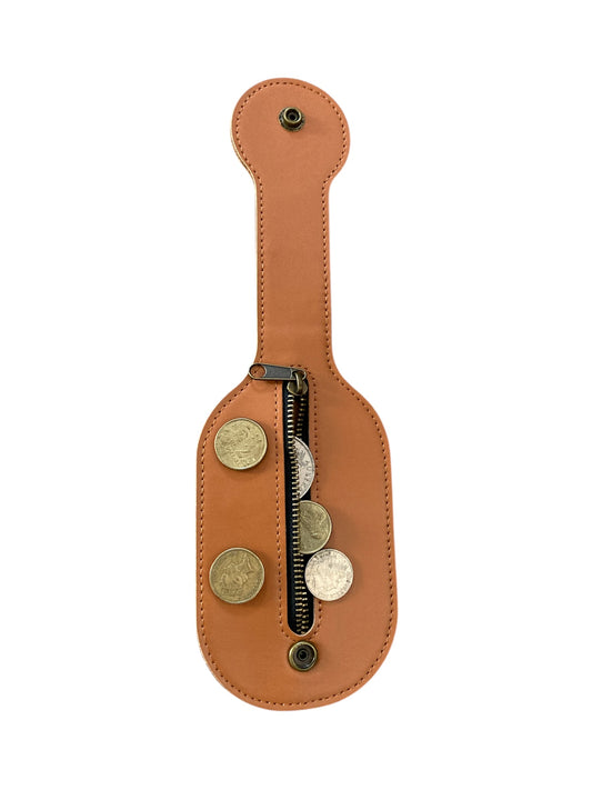 Tan Leather Medication or Coin Purse Belt Wallet