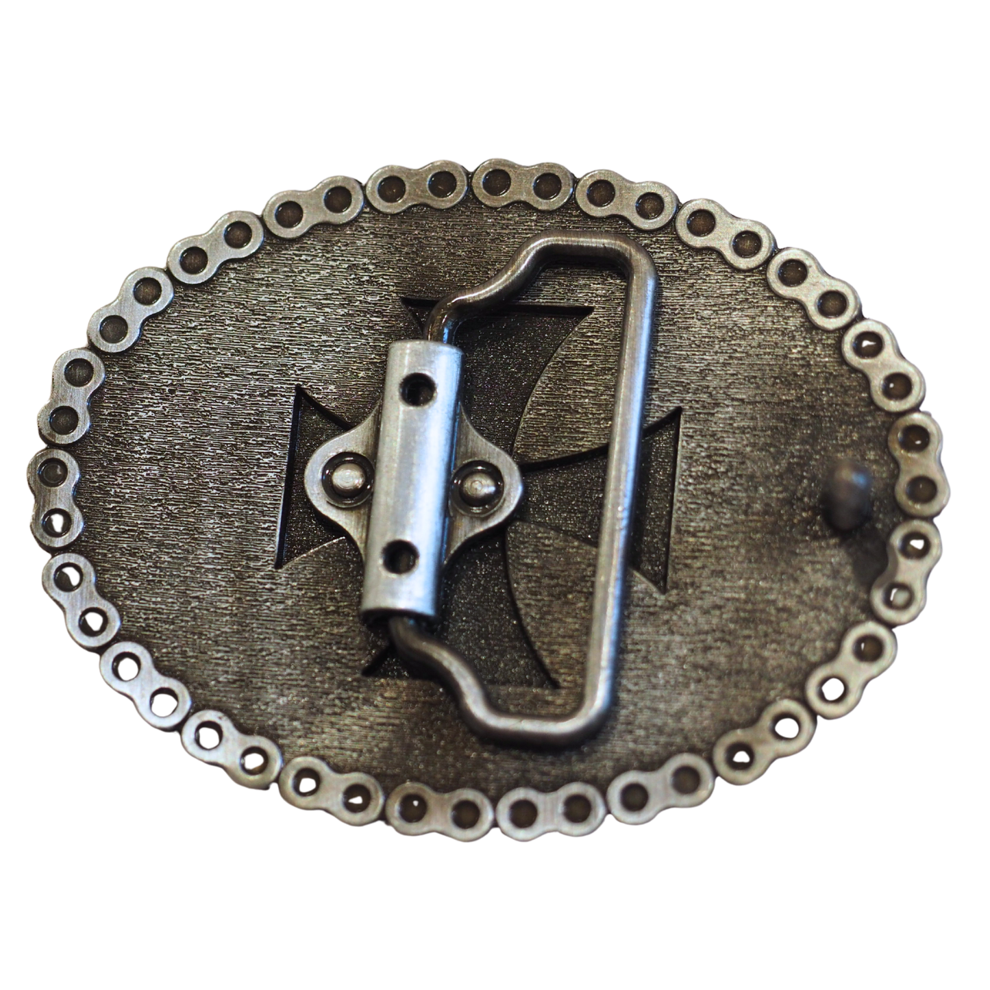 Iron Cross Stars Belt Buckle – Red & Black Enamel Finish