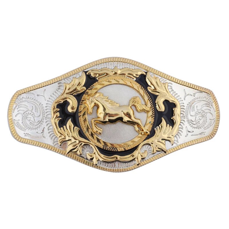 Golden Shine 3D Equine Belt Buckle