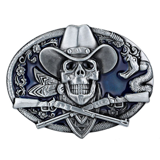 Western Skull Cowboy Belt Buckle