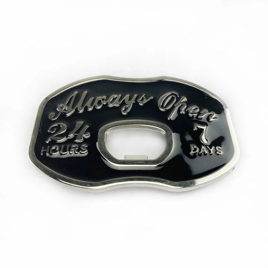 Always Open 24/7 Bottle Opener Belt Buckle – Ready When You Are!