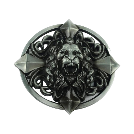 Lion Head Cross Belt Buckle