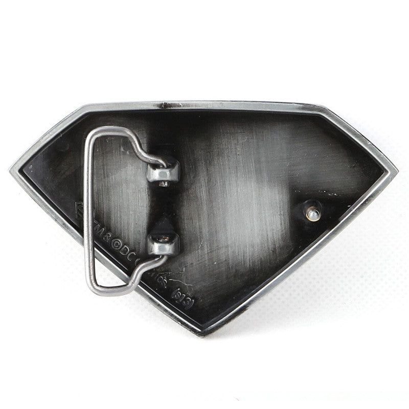 Superman Style Fashion Belt Buckle in Black and Silver Colours