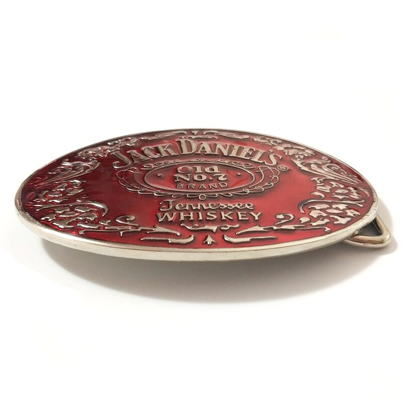 Jack Daniel's Whiskey Metal Belt Buckle - Red