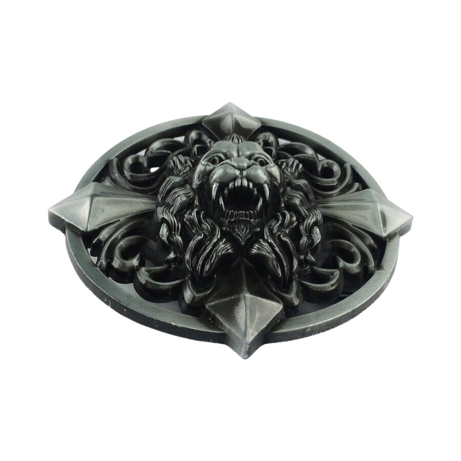 Lion Head Cross Belt Buckle