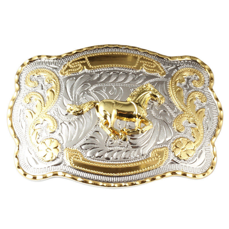 Golden Equestrian Shine Large Western Belt Buckle