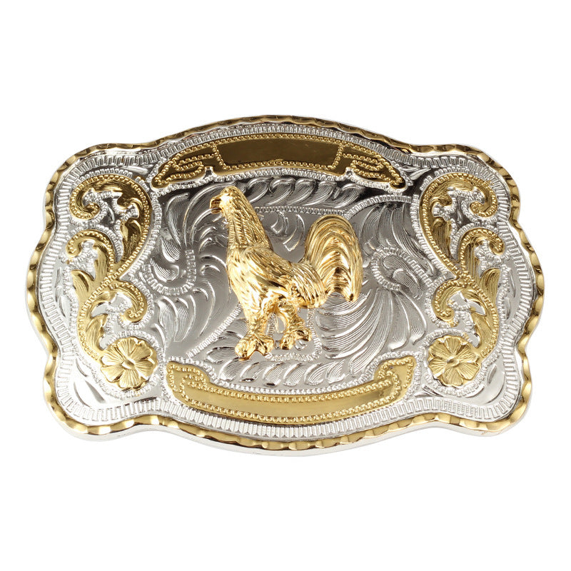 Golden Rooster Shine Large Western Belt Buckle