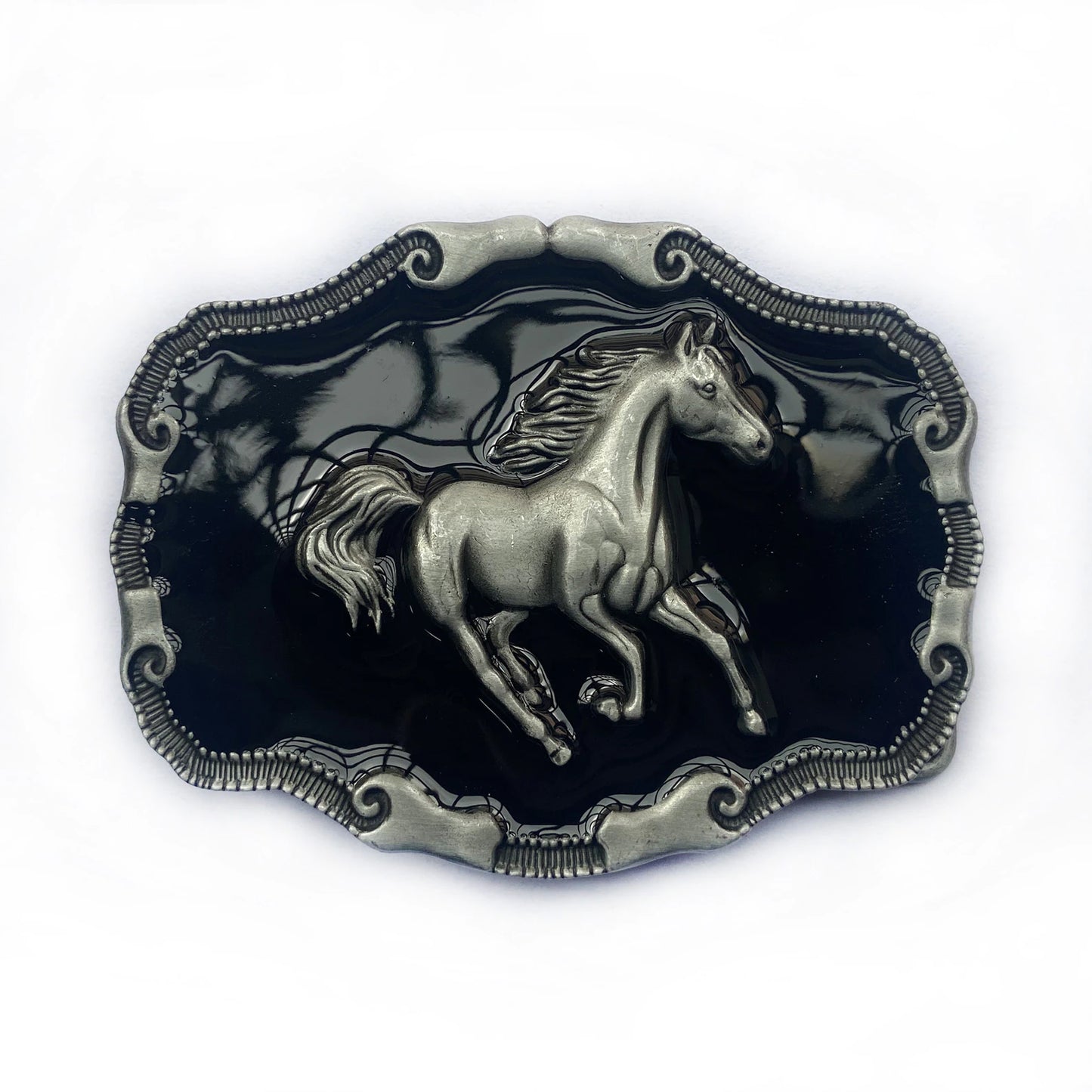 Running Horse Metal Vintage Belt Buckle in Western Style