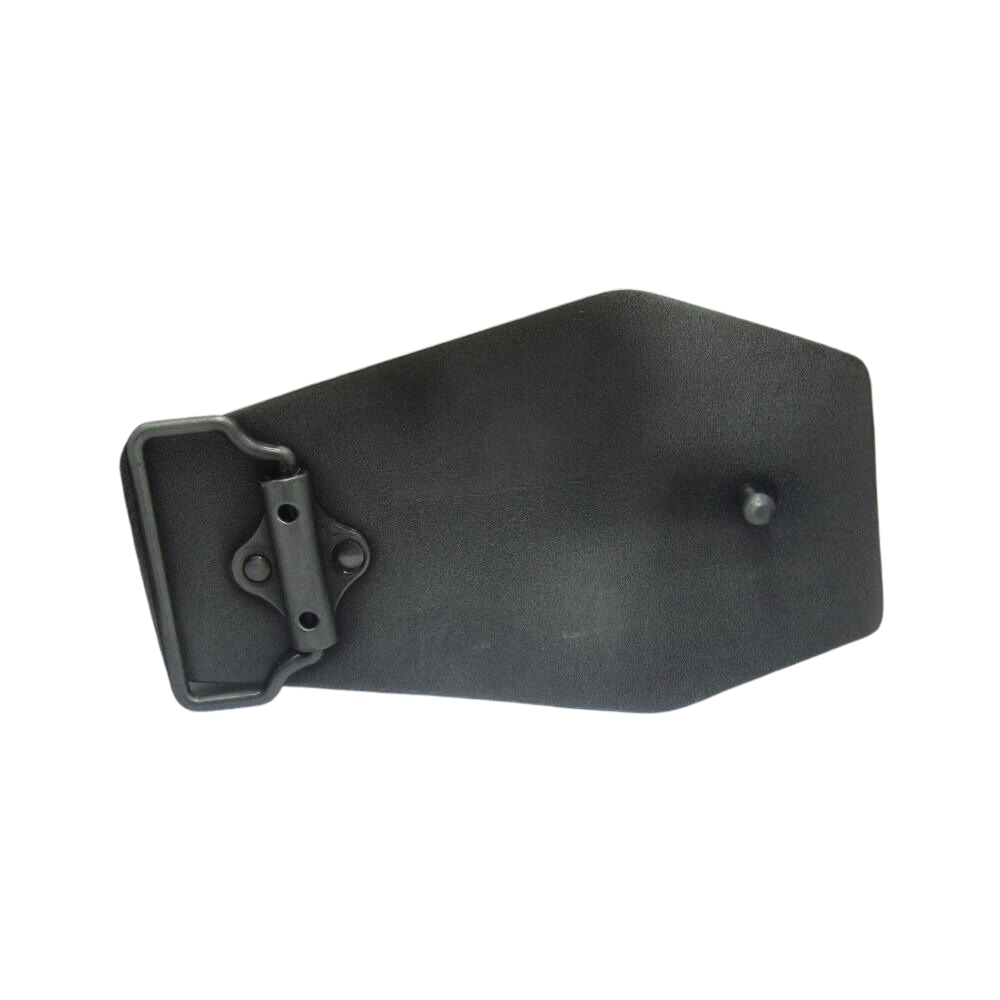 Coffin Belt Buckle with cream enamel and pewter finish